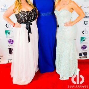 Nights Light Pink and Black Rhinestone Dress